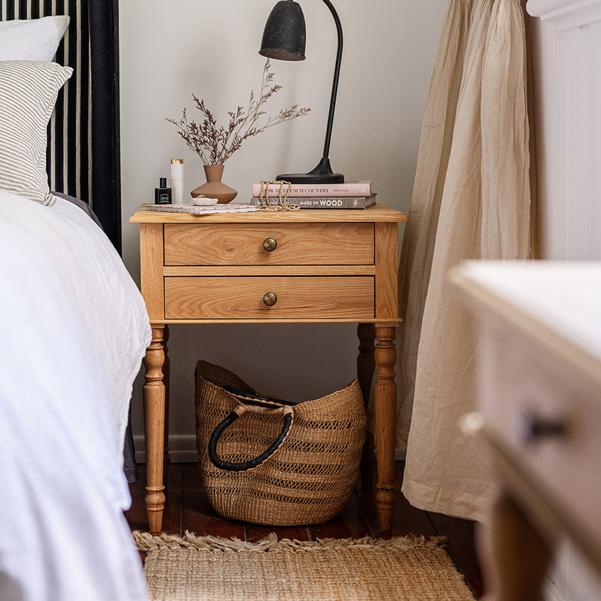 Chloé Bedside Table, Oak (Imperfect)