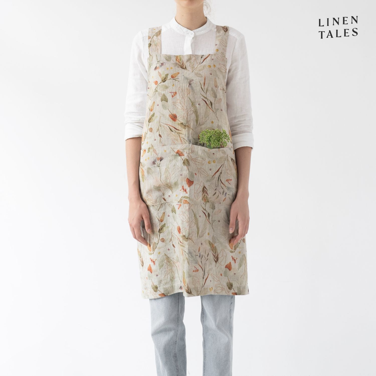 Cross-back Apron - Leaves