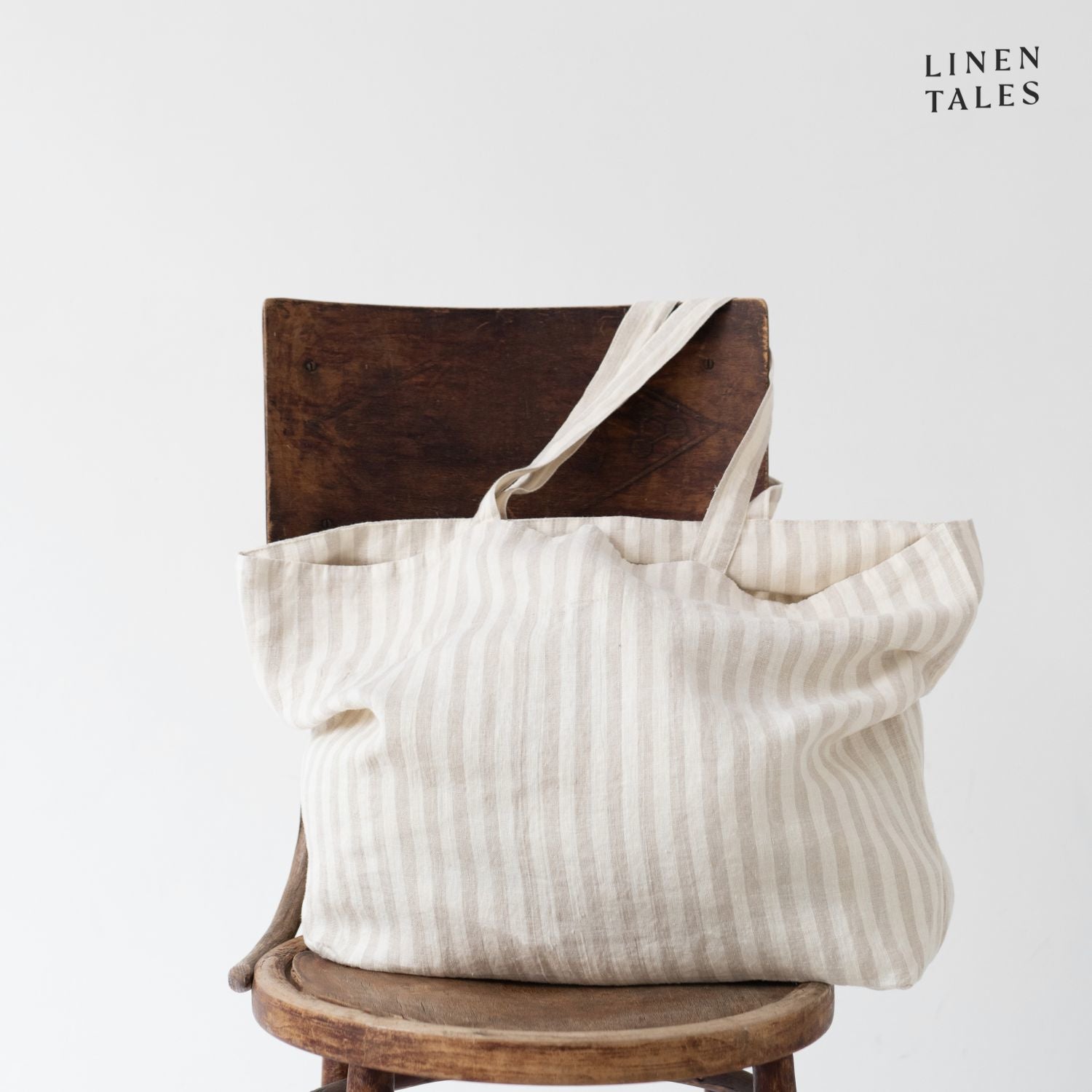 Big Linen Bag - Natural Stripe